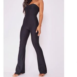 Ribbed strapless jumpsuit